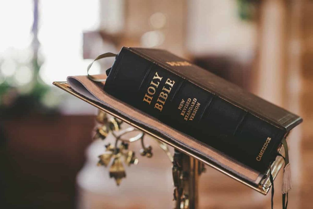 Bible on stand