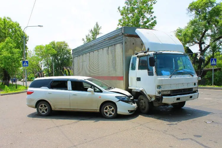Crash Between Passenger Vehicle And Commercial Truck