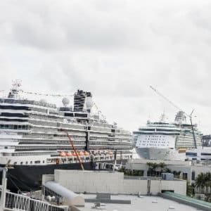 cruise liners docked at port