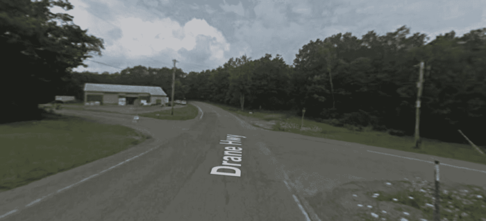 Intersection of Drane Hwy and Old Erie Pike in Clearfield County, PA