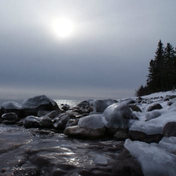 icy lake superior in minnesota