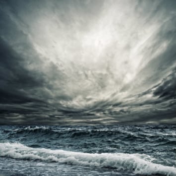 stormy sky and sea